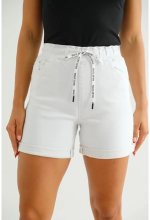 PANNI - Fehér Farmer Rövidnadrág
