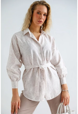 POLANA Mintás Ing - Bézs