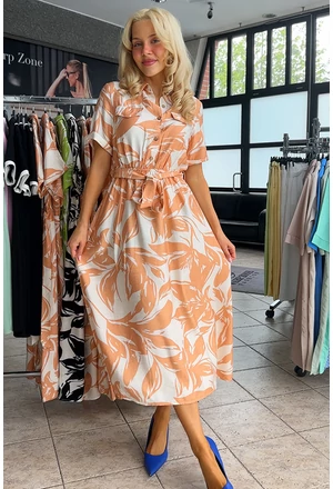 WANDA Lenhatású Mintás Ruha